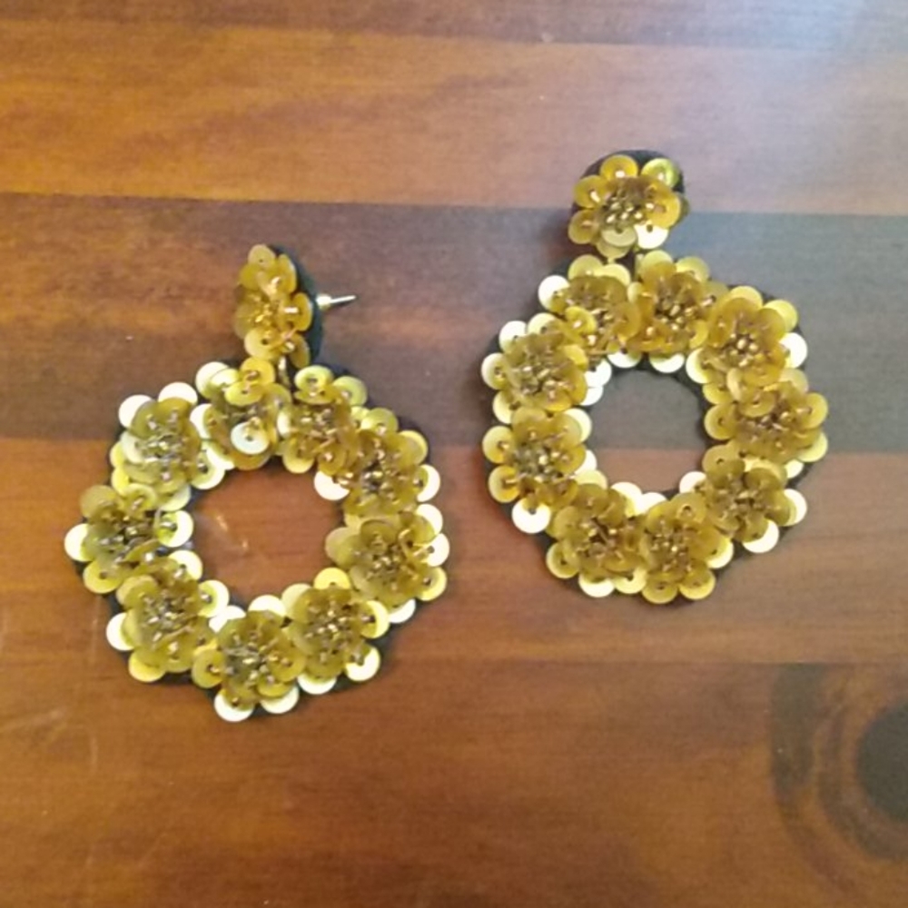 Anthropologie Lucia sequin & beaded earrings FIRM PRICE - Picture 7 of 7